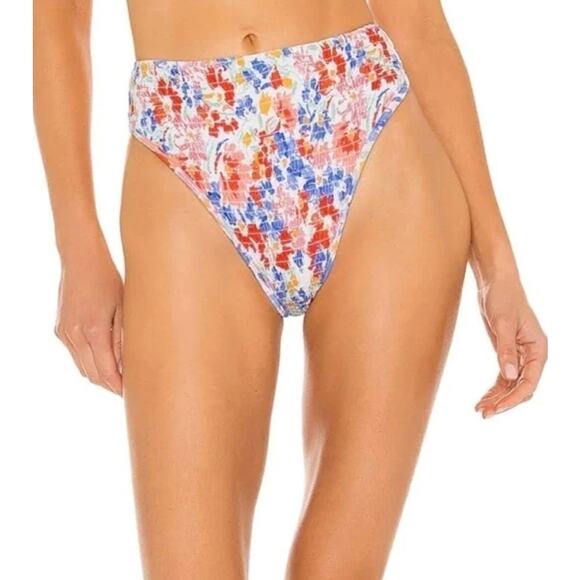 L*SPACE Camellia Barlette Bikini Set In Wisteria Flowers Forever Medium New - Picture 3 of 15